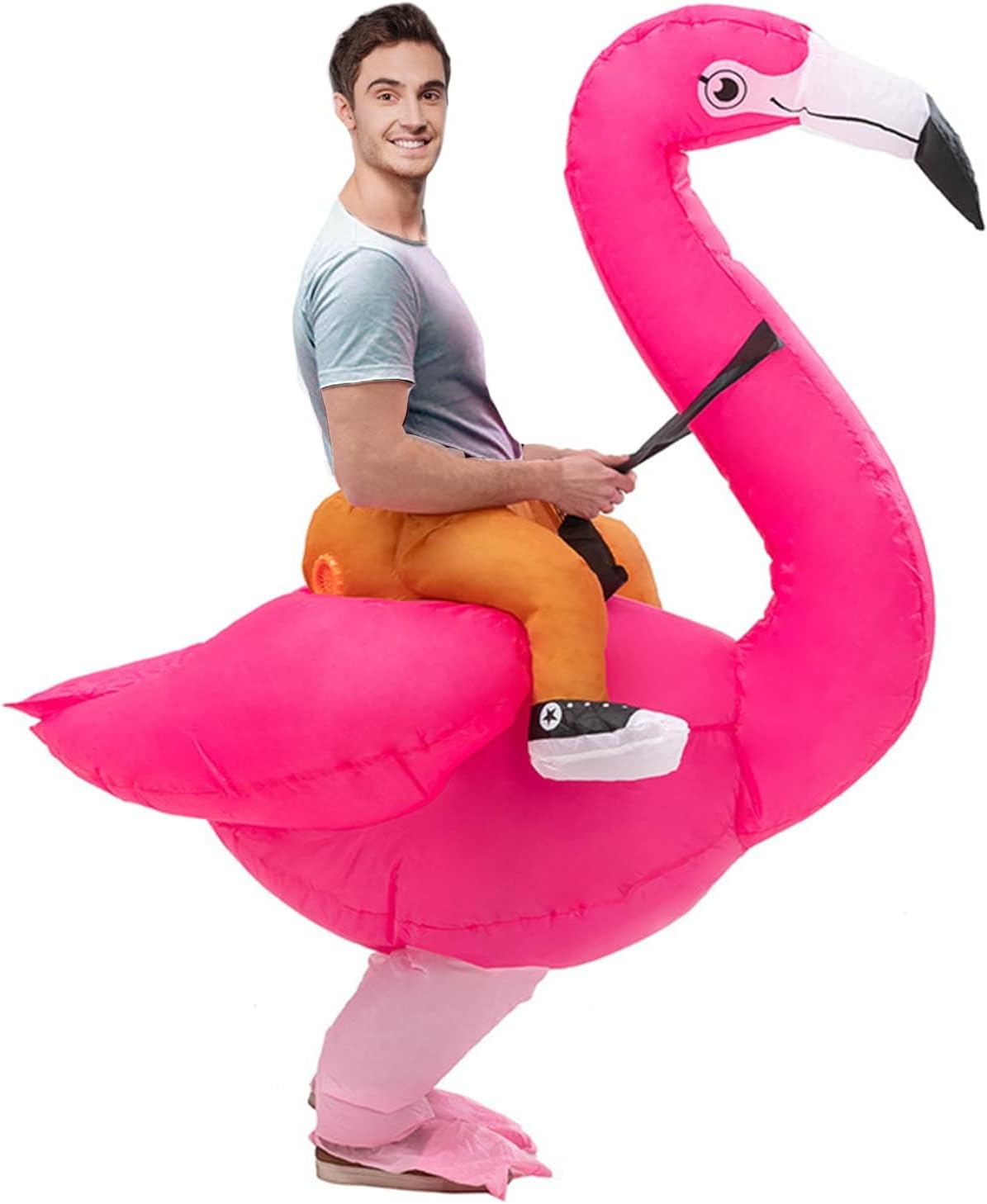 Flamingo Costume Rose Blow up Energy — WeirdThingsToBuy weird find