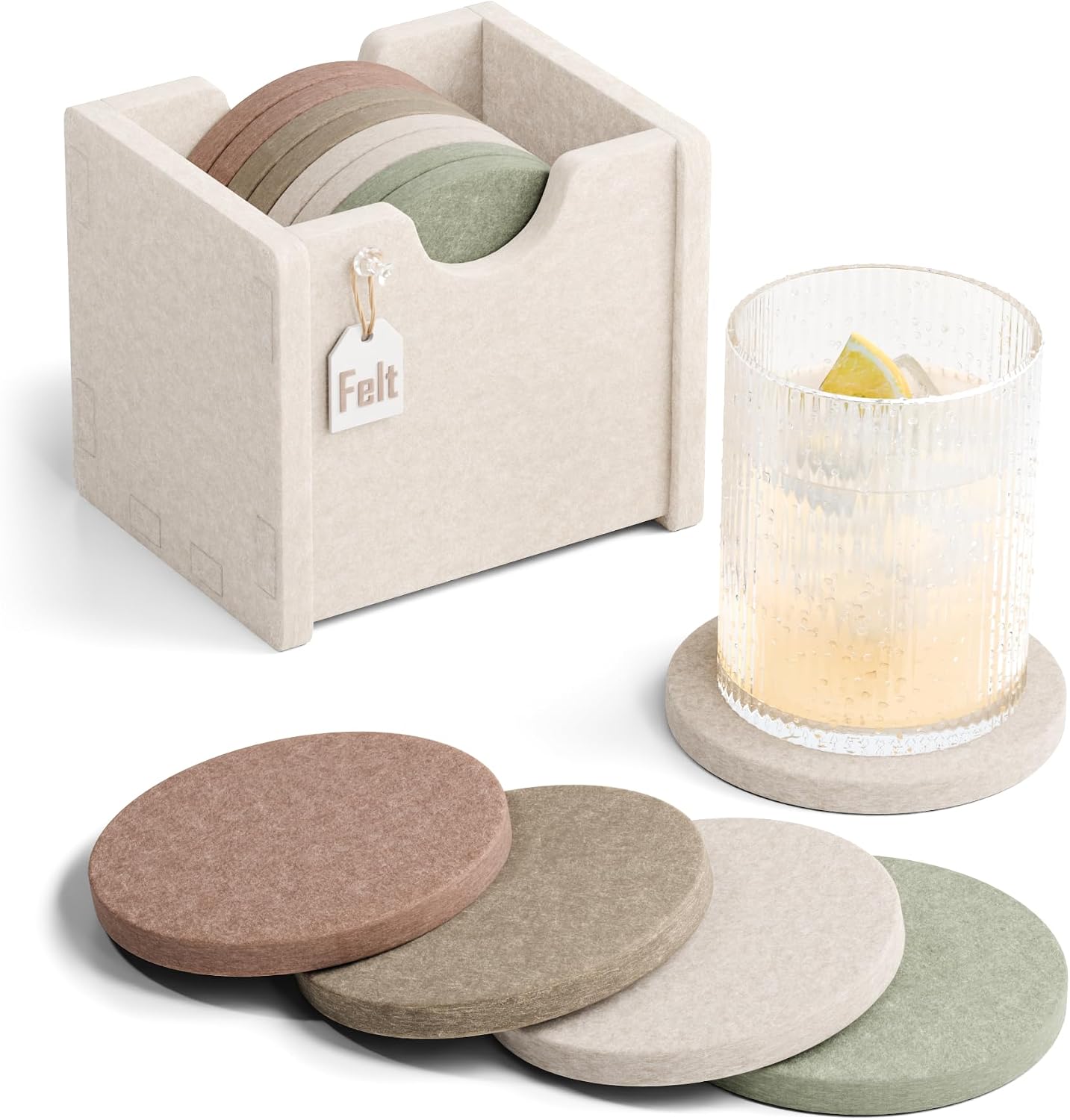 Fluxynara Felt Coasters Holder Drinks Situation — WeirdThingsToBuy weird find