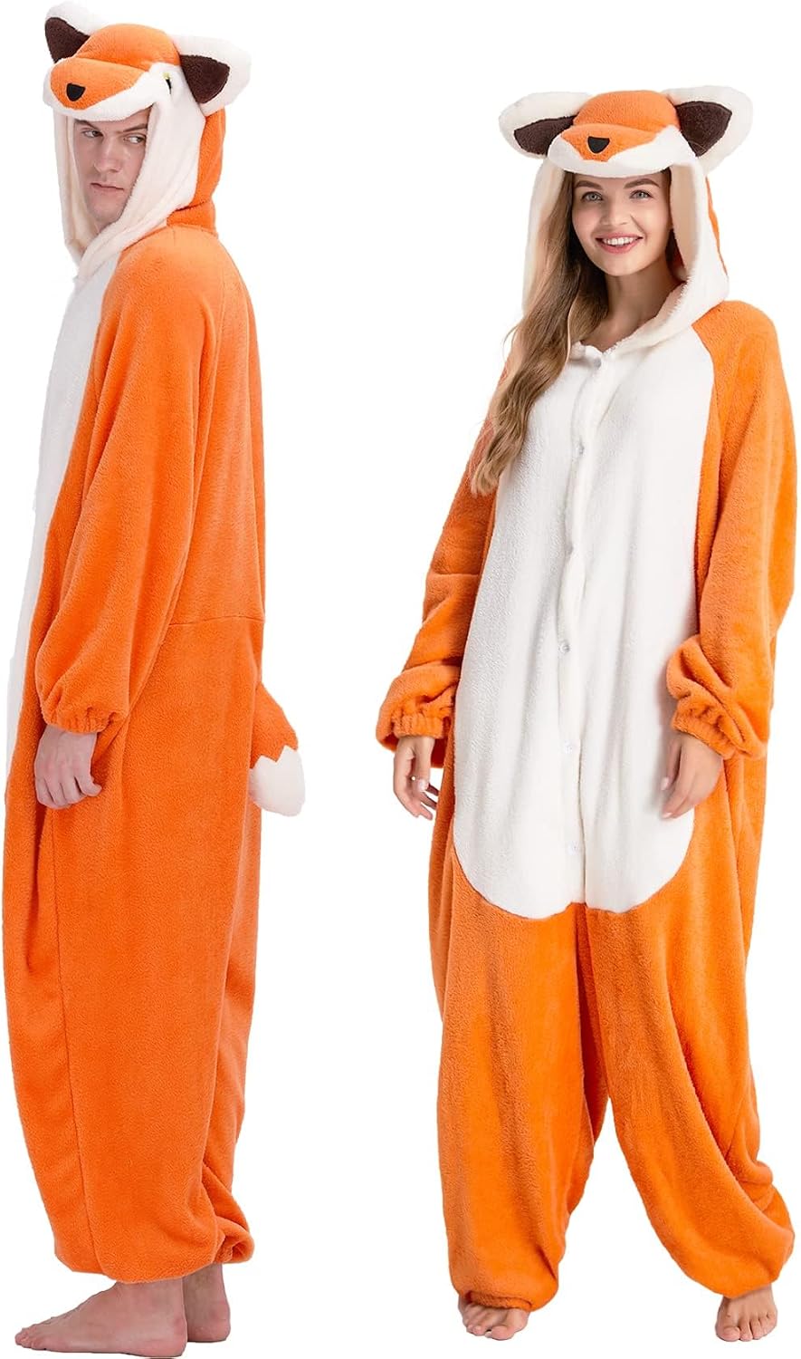 Fox Pajamas Costume Adult Hoodie Energy — WeirdThingsToBuy weird find