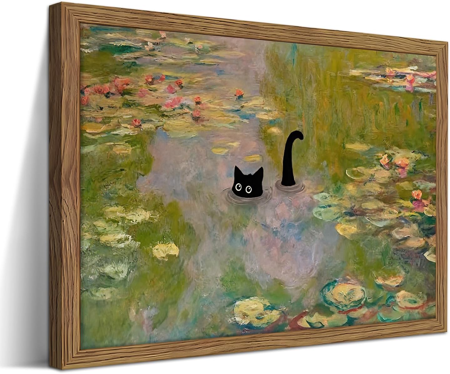 Framed Cat Wall Art Pink — WeirdThingsToBuy weird find