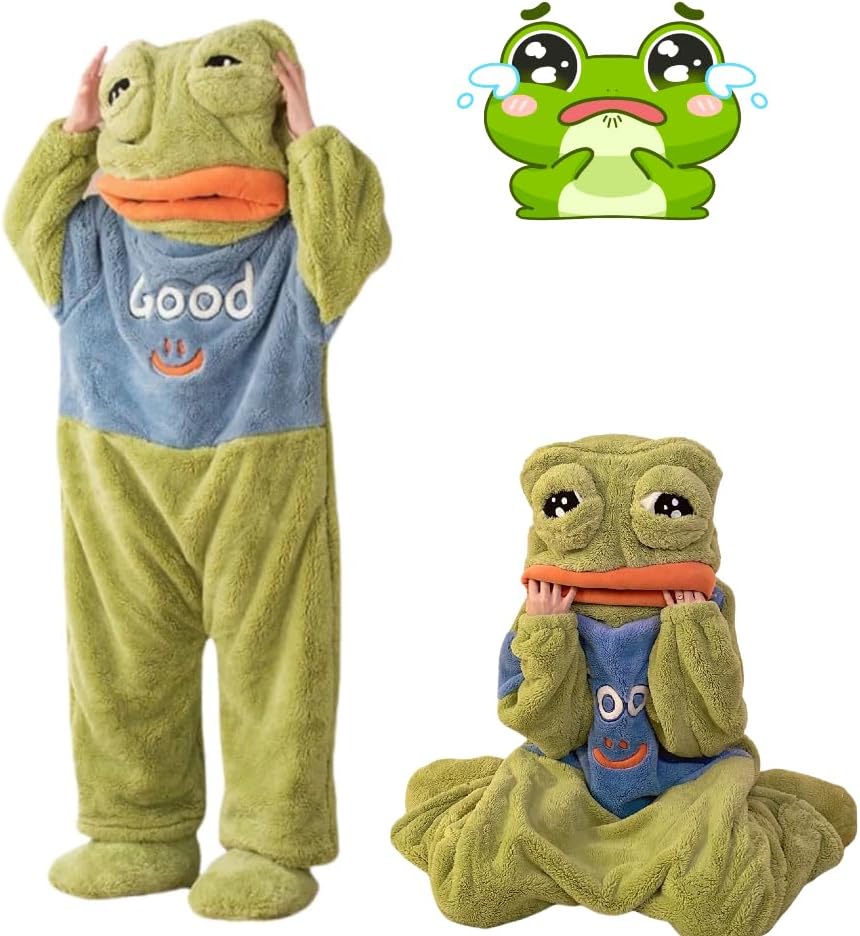 Frog Blanket Hoodie Onesie Animal Situation — WeirdThingsToBuy weird find