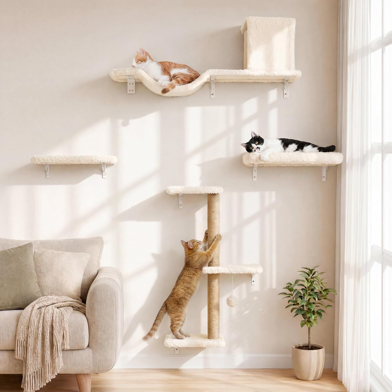 Fukumaru Cat Wall Shelves 4 Energy — WeirdThingsToBuy weird find