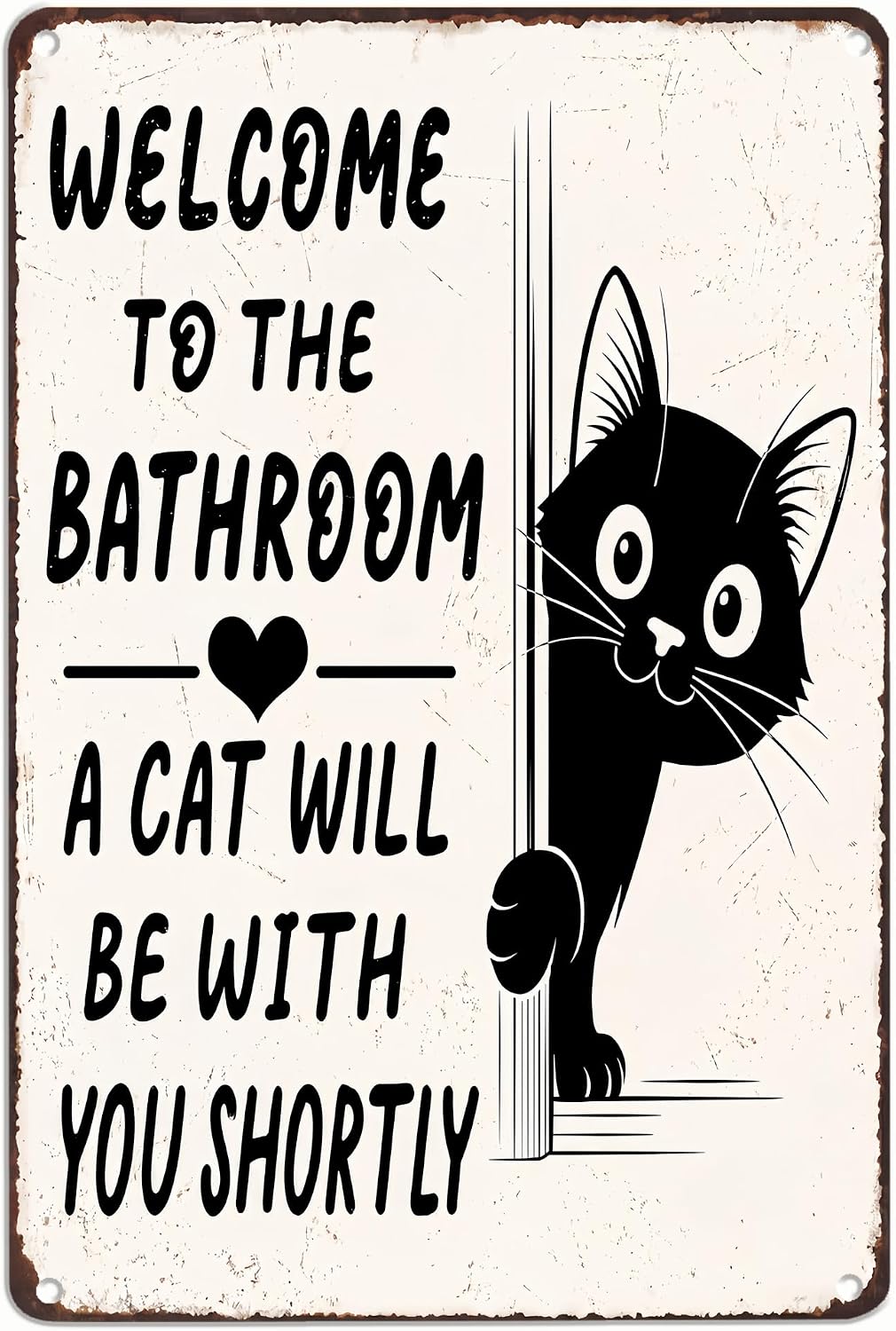 Funny Bathroom Cat Sign Welcome — WeirdThingsToBuy weird find