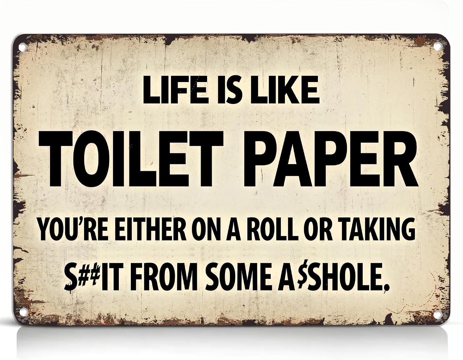 Funny Bathroom Sign Life is Situation — WeirdThingsToBuy weird find