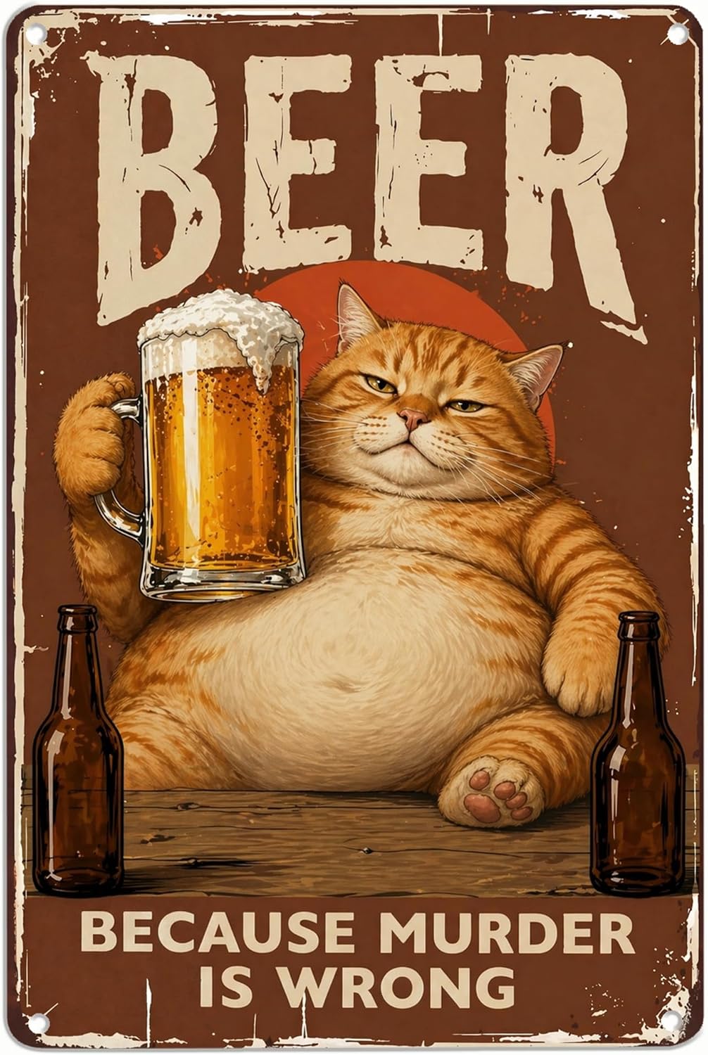 Funny Cat Poster Retro Metal Situation — WeirdThingsToBuy weird find