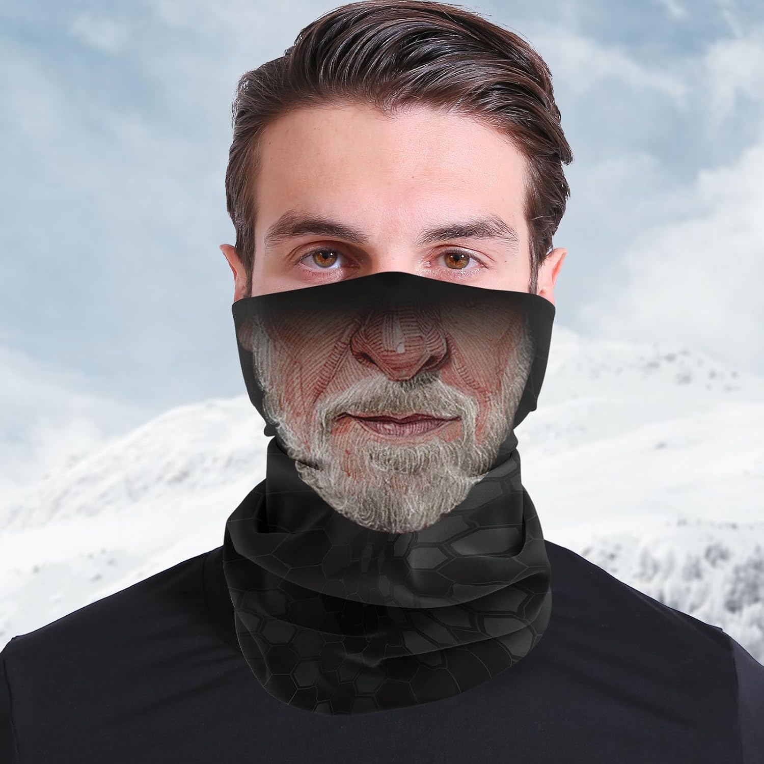Funny Face Neck Gaiter Men — WeirdThingsToBuy weird find