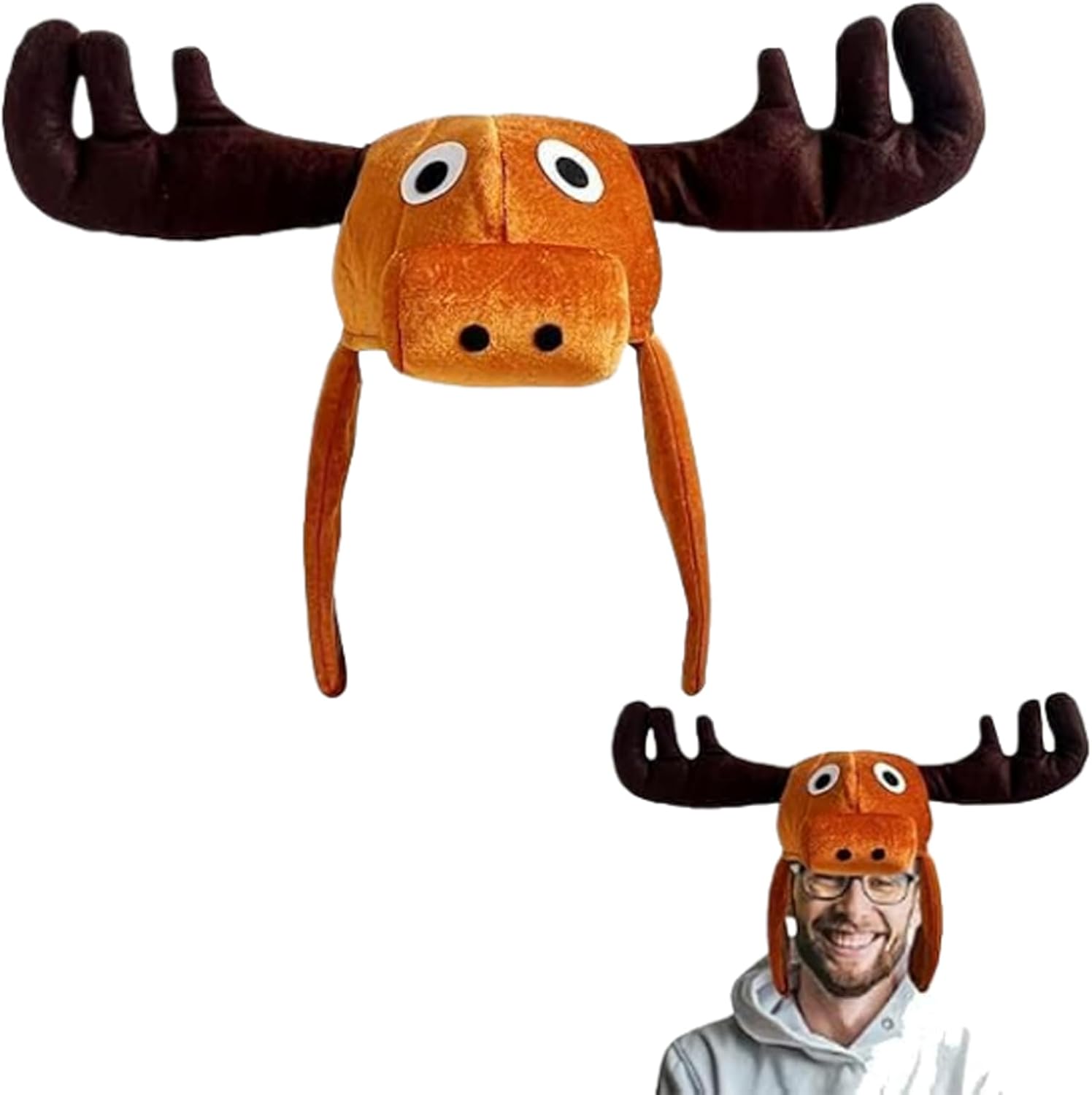 Funny Plush Moose Hat Antlers — WeirdThingsToBuy weird find