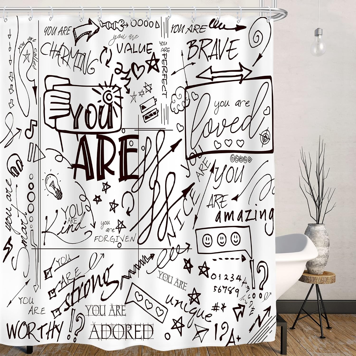 Funny Quotes Black White Shower Energy — WeirdThingsToBuy weird find