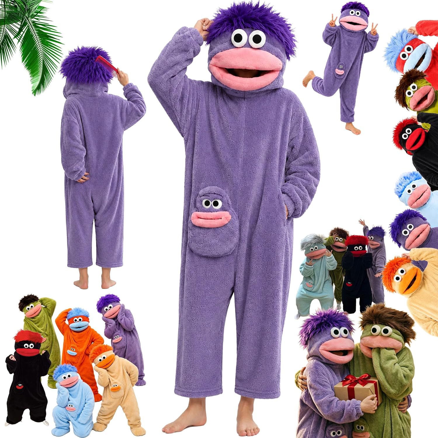 Fuzzy Pajamas Big Mouth Monster Energy — WeirdThingsToBuy weird find