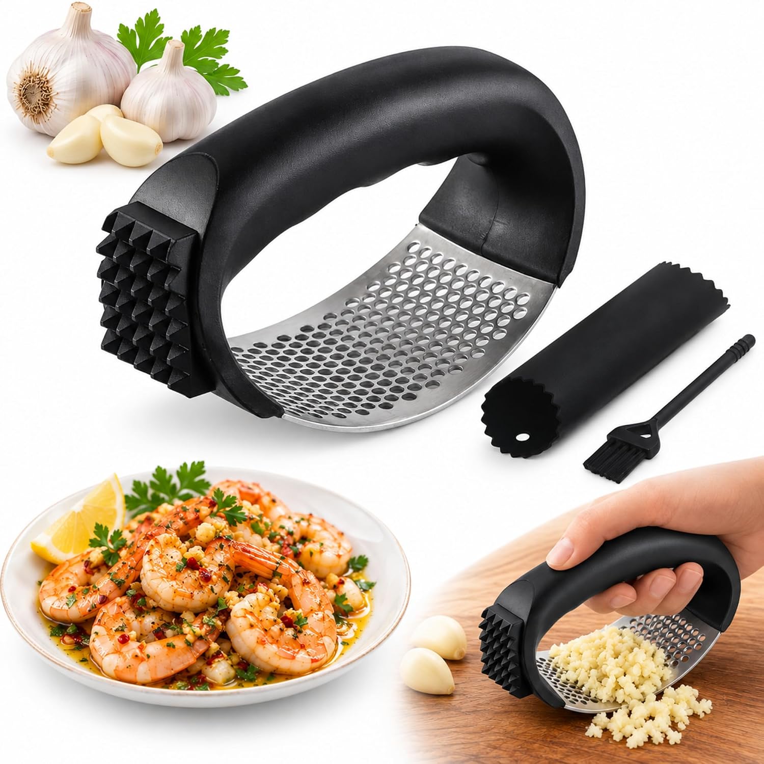 Garlic Press Rocker 304 Stainless — WeirdThingsToBuy weird find