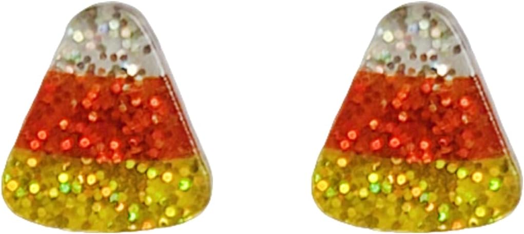 Glitter Acrylic Candy Corn Stud — WeirdThingsToBuy weird find