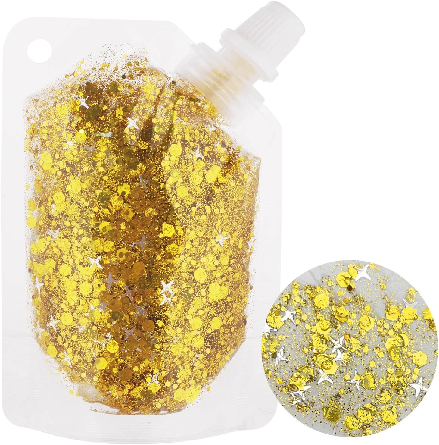 Gold Body Glitter Yellow Face Energy — WeirdThingsToBuy weird find