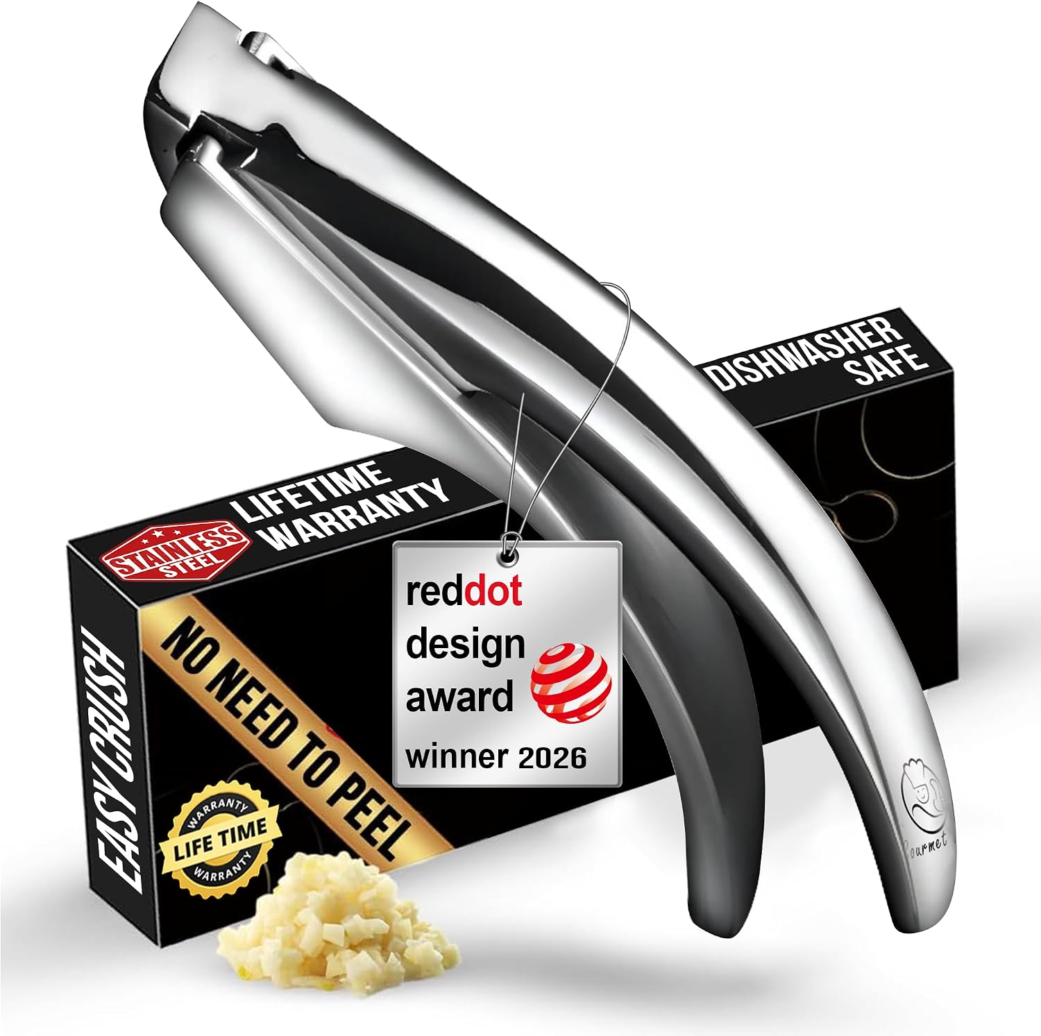 Gourmet Easy Garlic Press Lifetime Energy — WeirdThingsToBuy weird find