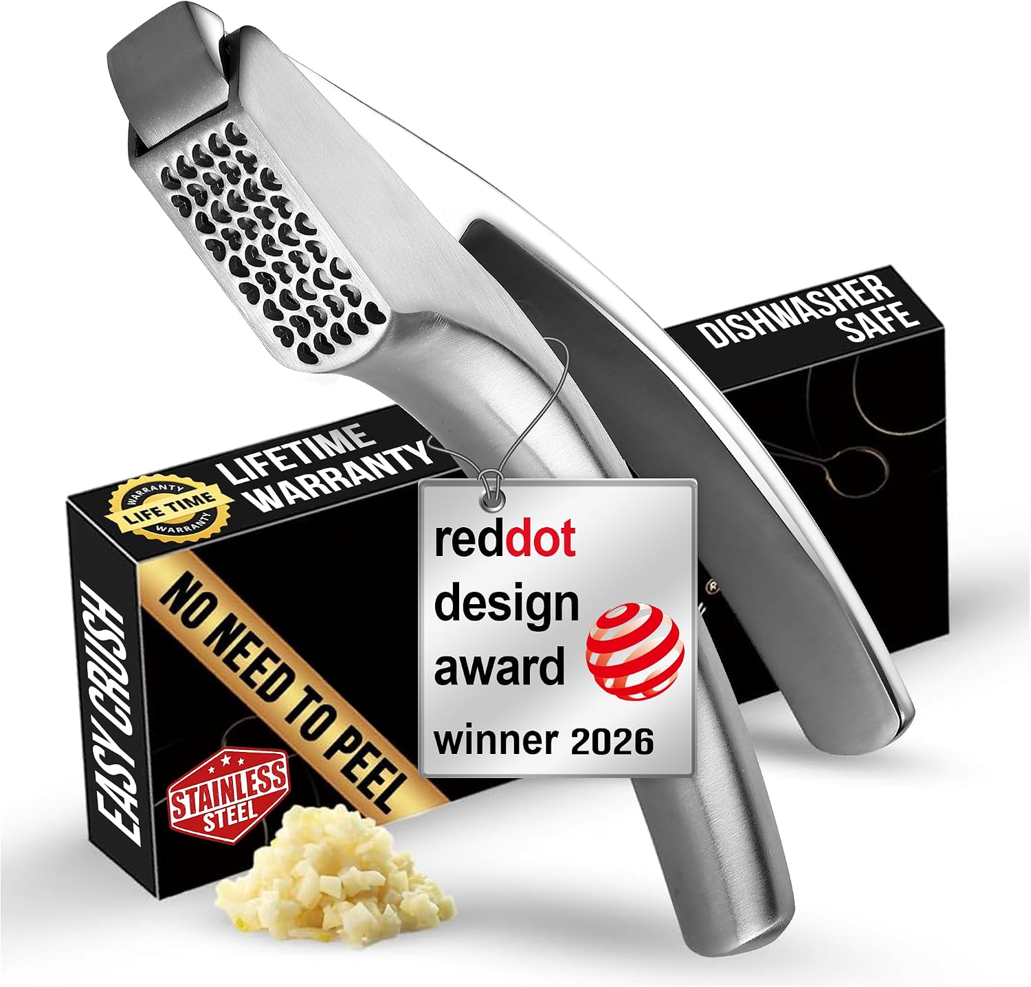 Gourmet Easy Garlic Press Lifetime — WeirdThingsToBuy weird find