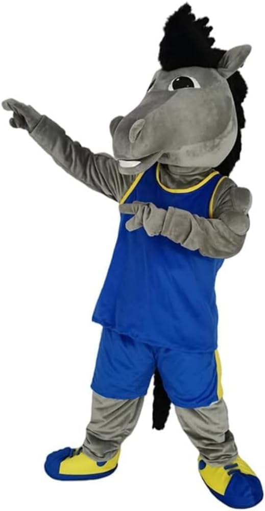 Gray Mustang Horse Mascot Costume Situation — WeirdThingsToBuy weird find