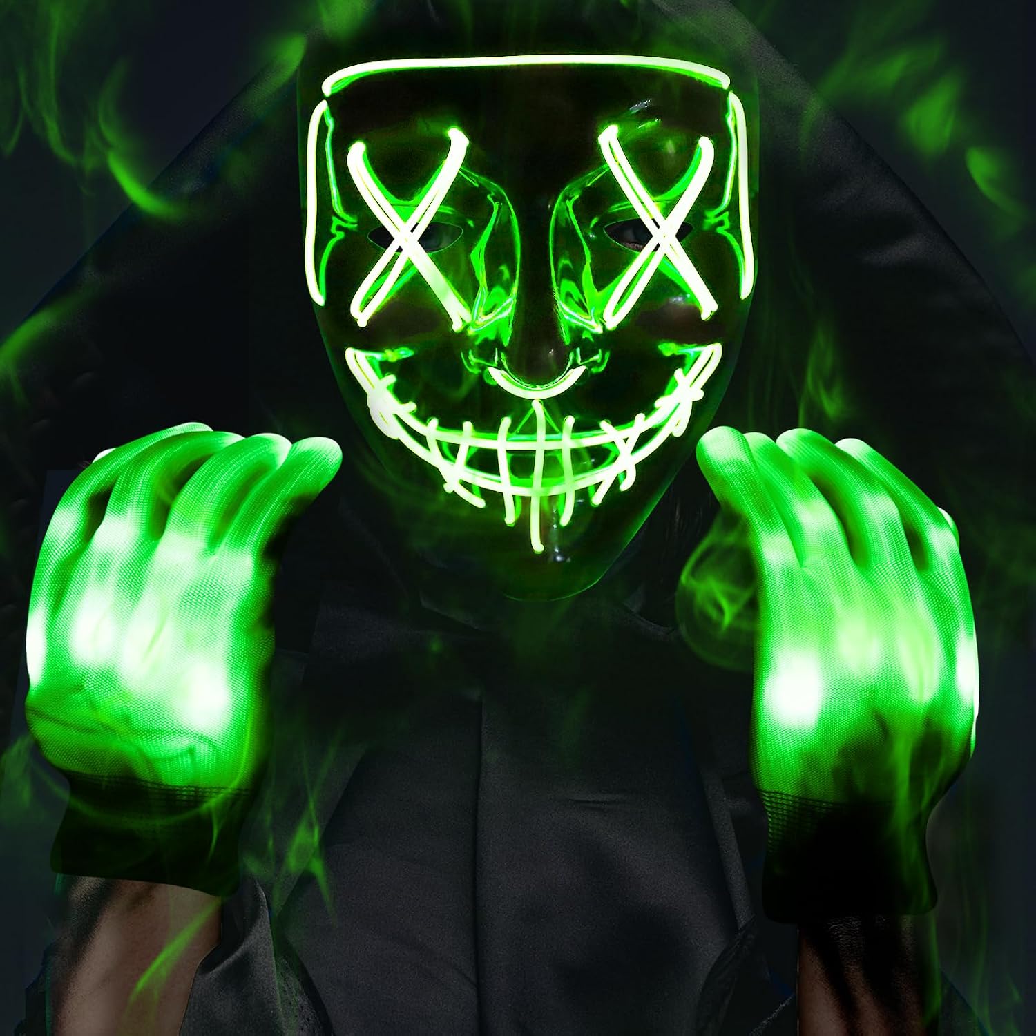 Halloween Mask Glowing Gloves Halloween — WeirdThingsToBuy weird find