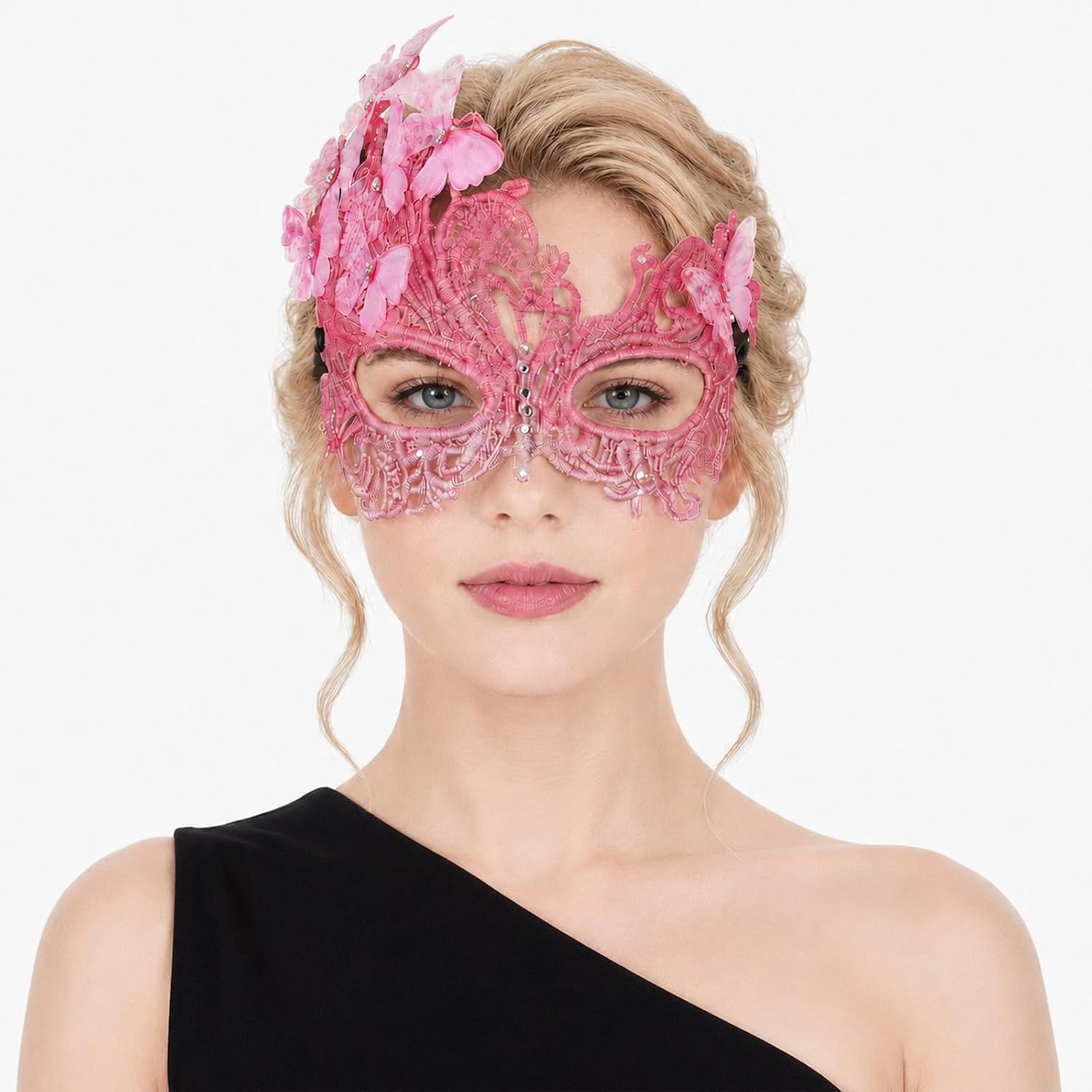 Halloween Masquerade Mask Pink Party Energy — WeirdThingsToBuy weird find