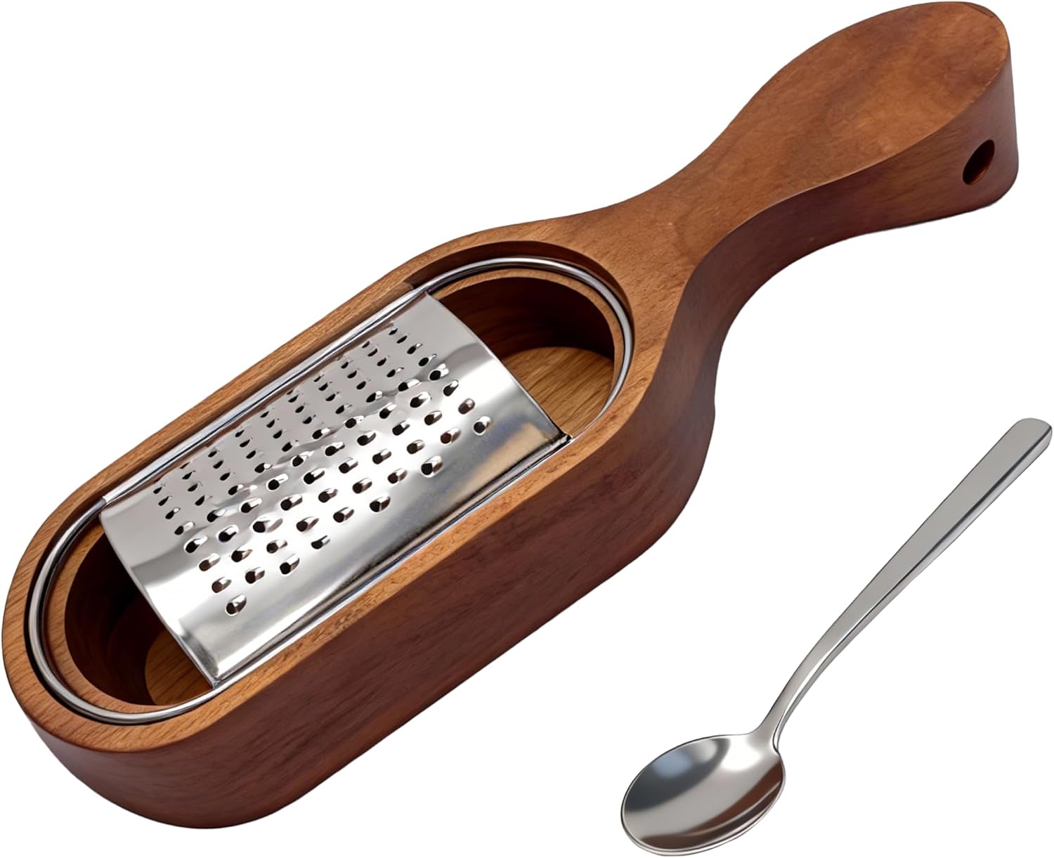 Handheld Cheese Grater Wooden Container Energy — WeirdThingsToBuy weird find