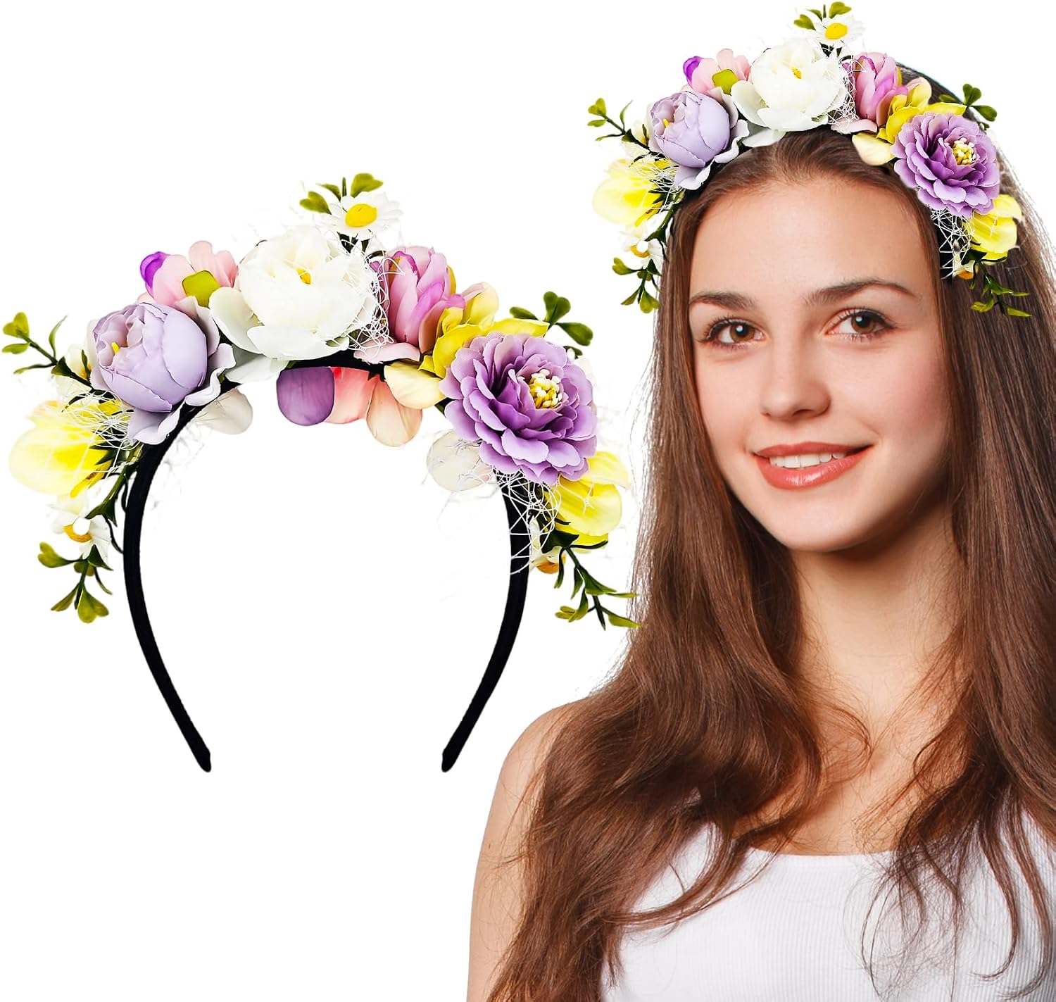 Hawaiian Flower Crown Headband Double Energy — WeirdThingsToBuy weird find