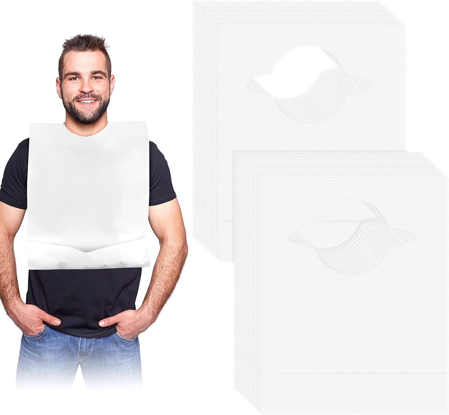 Hicarer 50 Disposable Adult Bibs Energy — WeirdThingsToBuy weird find