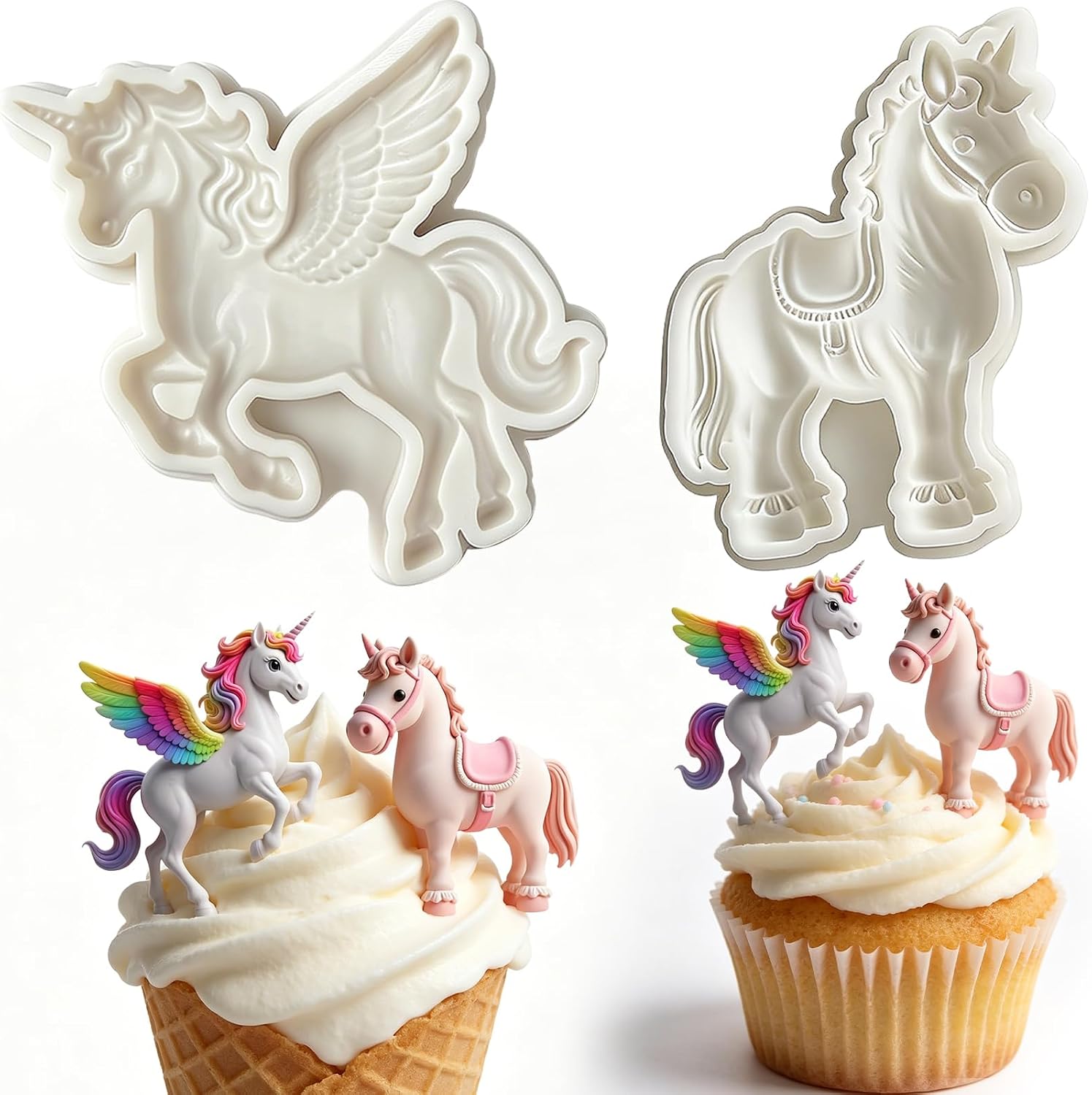 Icocong 2pcs Unicorn Fondant Silicone Situation — WeirdThingsToBuy weird find