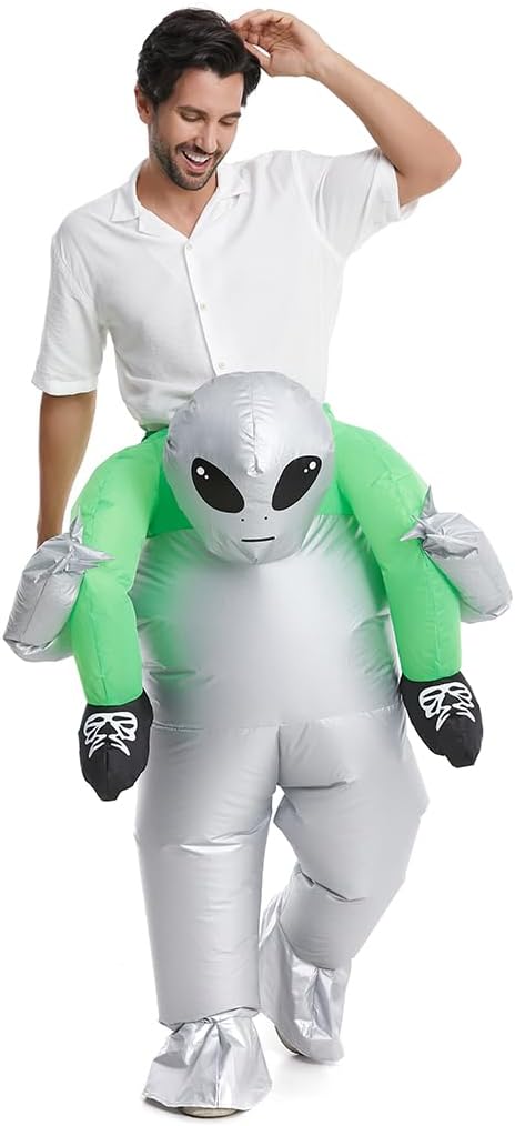 Inflatable Adult Alien Costume Piggy Energy — WeirdThingsToBuy weird find