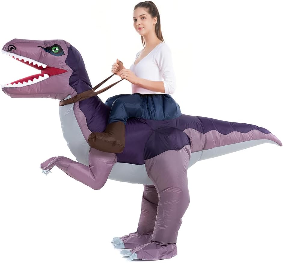 Inflatable Adult Dinosaur Costume Ride — WeirdThingsToBuy weird find