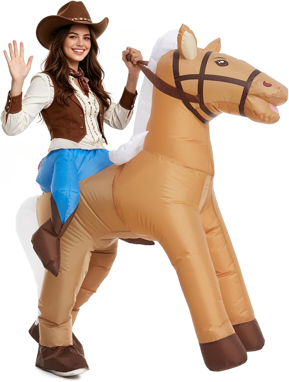 Inflatable Adult Horse Rider Costume Energy — WeirdThingsToBuy weird find