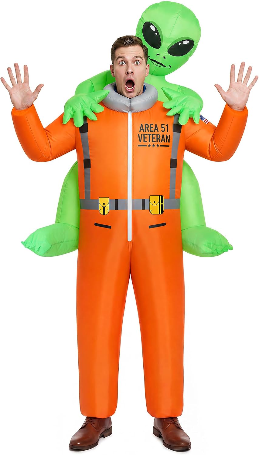 Inflatable Alien Costume 2 Fans — WeirdThingsToBuy weird find