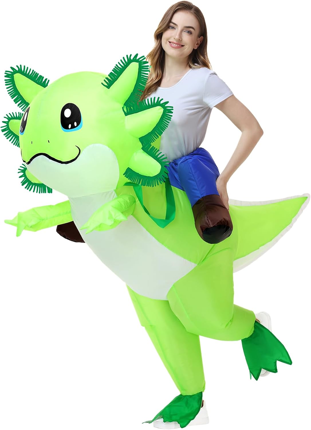 Inflatable Axolotl Costume Adult Halloween Situation — WeirdThingsToBuy weird find