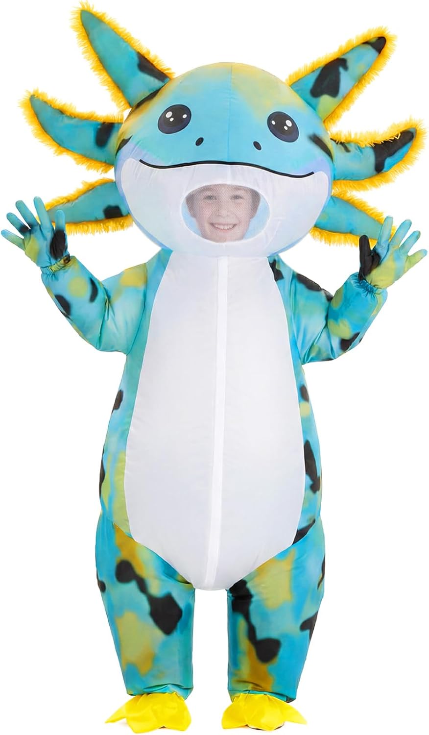 Inflatable Axolotl Costume Kids Blow Energy — WeirdThingsToBuy weird find