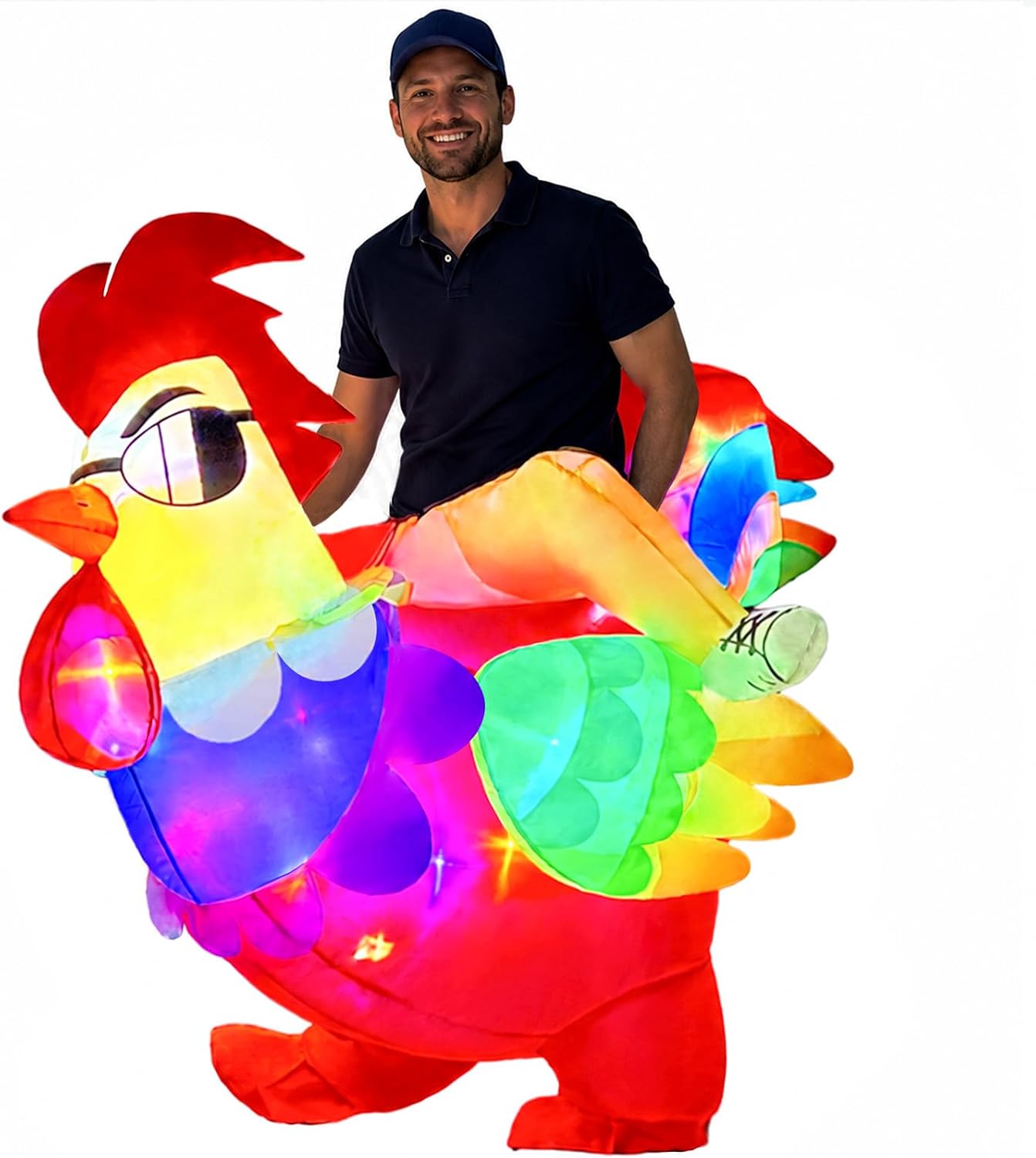 Inflatable Chicken Costume Adults Led Energy — WeirdThingsToBuy weird find