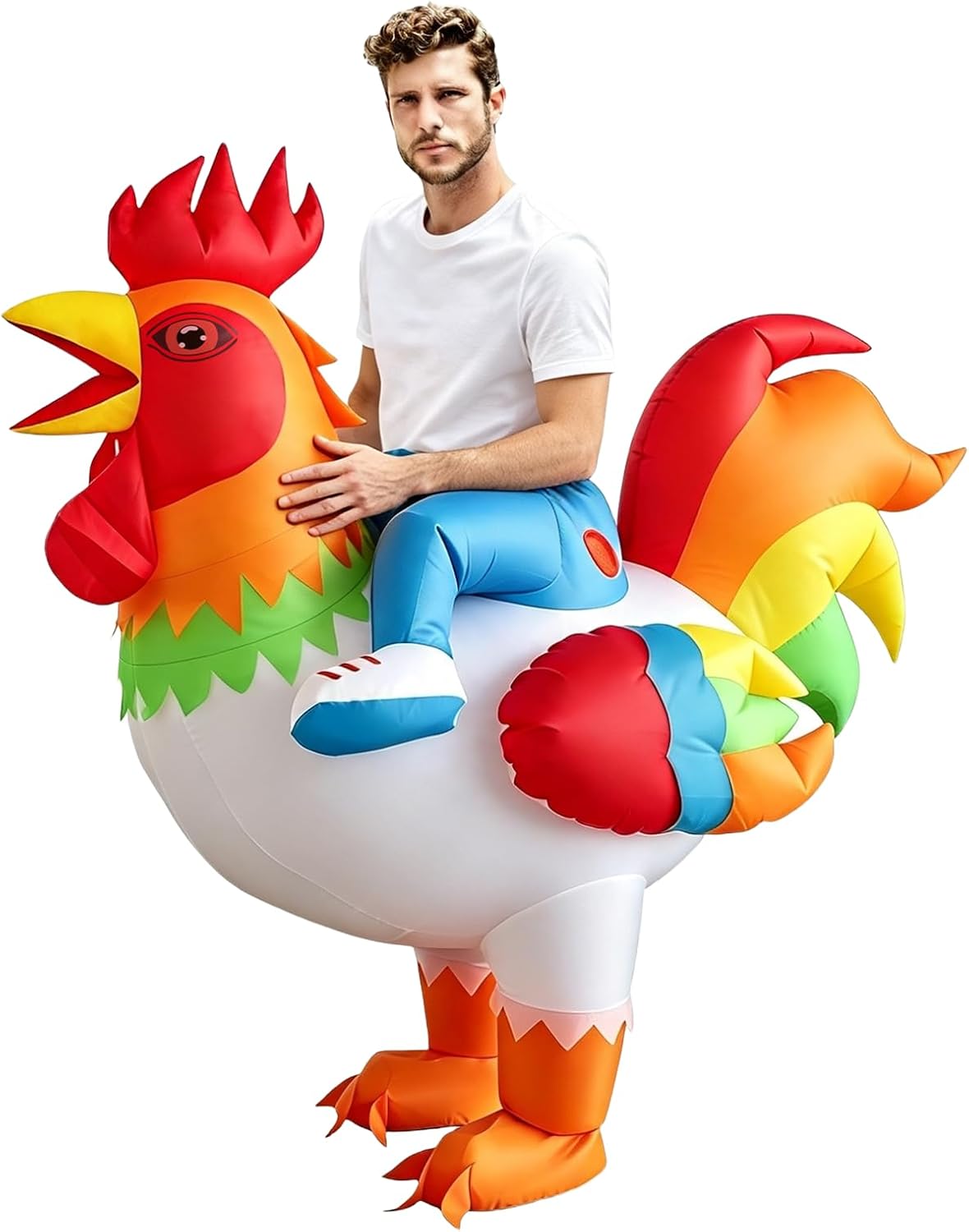 Inflatable Chicken Costume Halloween Blow Energy — WeirdThingsToBuy weird find