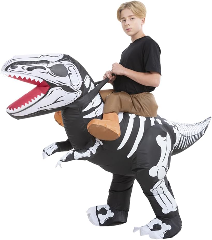 Inflatable Child Skeleton Dinosaur Costume Energy — WeirdThingsToBuy weird find