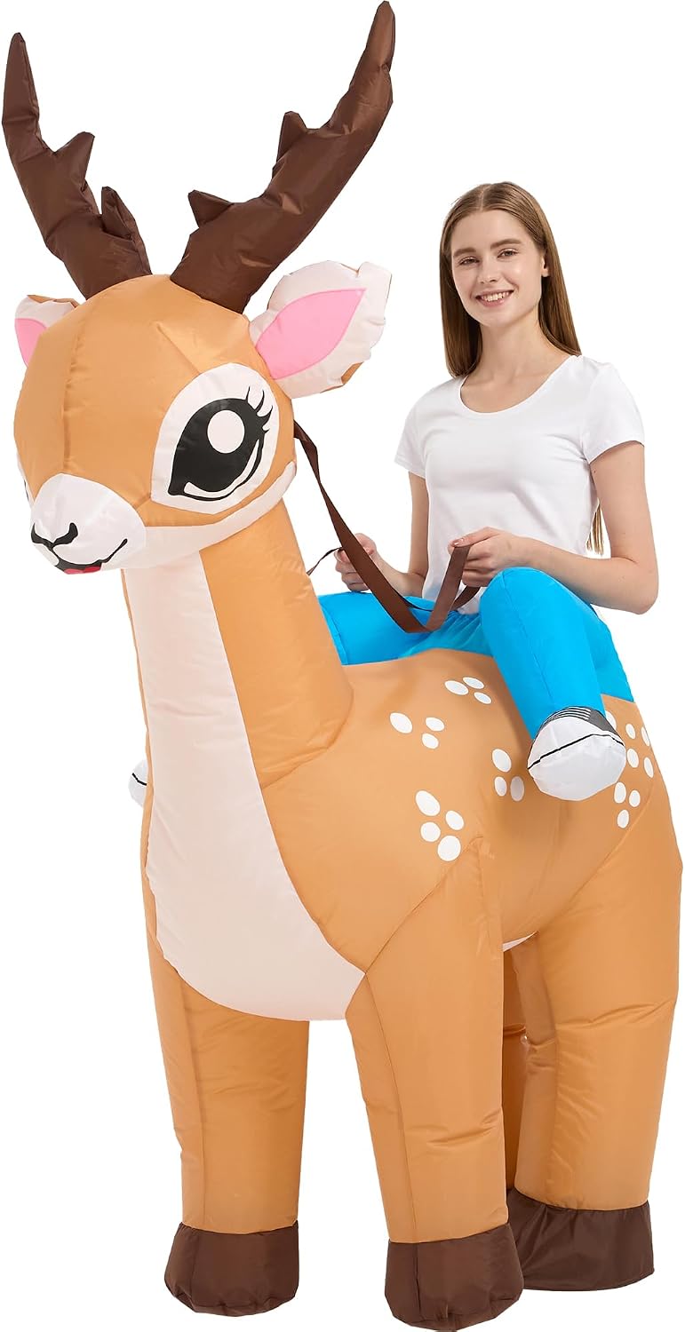 Inflatable Deer Costume Adult Blow Energy — WeirdThingsToBuy weird find