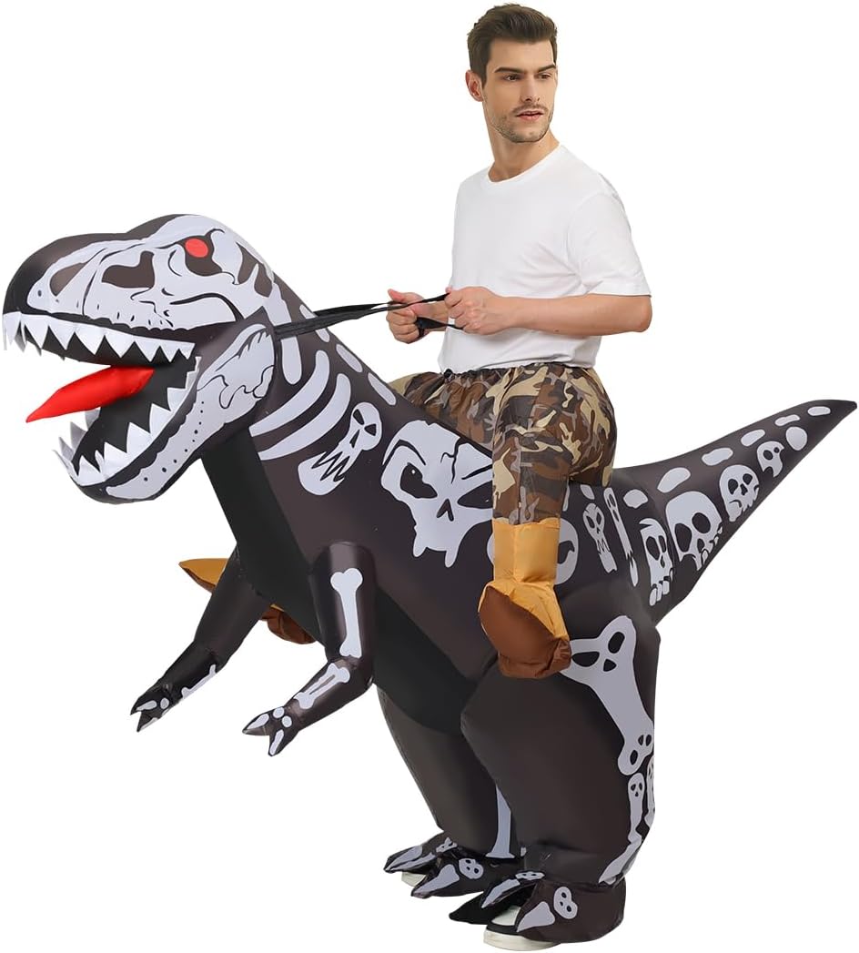Inflatable Dinosaur Costume Adults Ride — WeirdThingsToBuy weird find