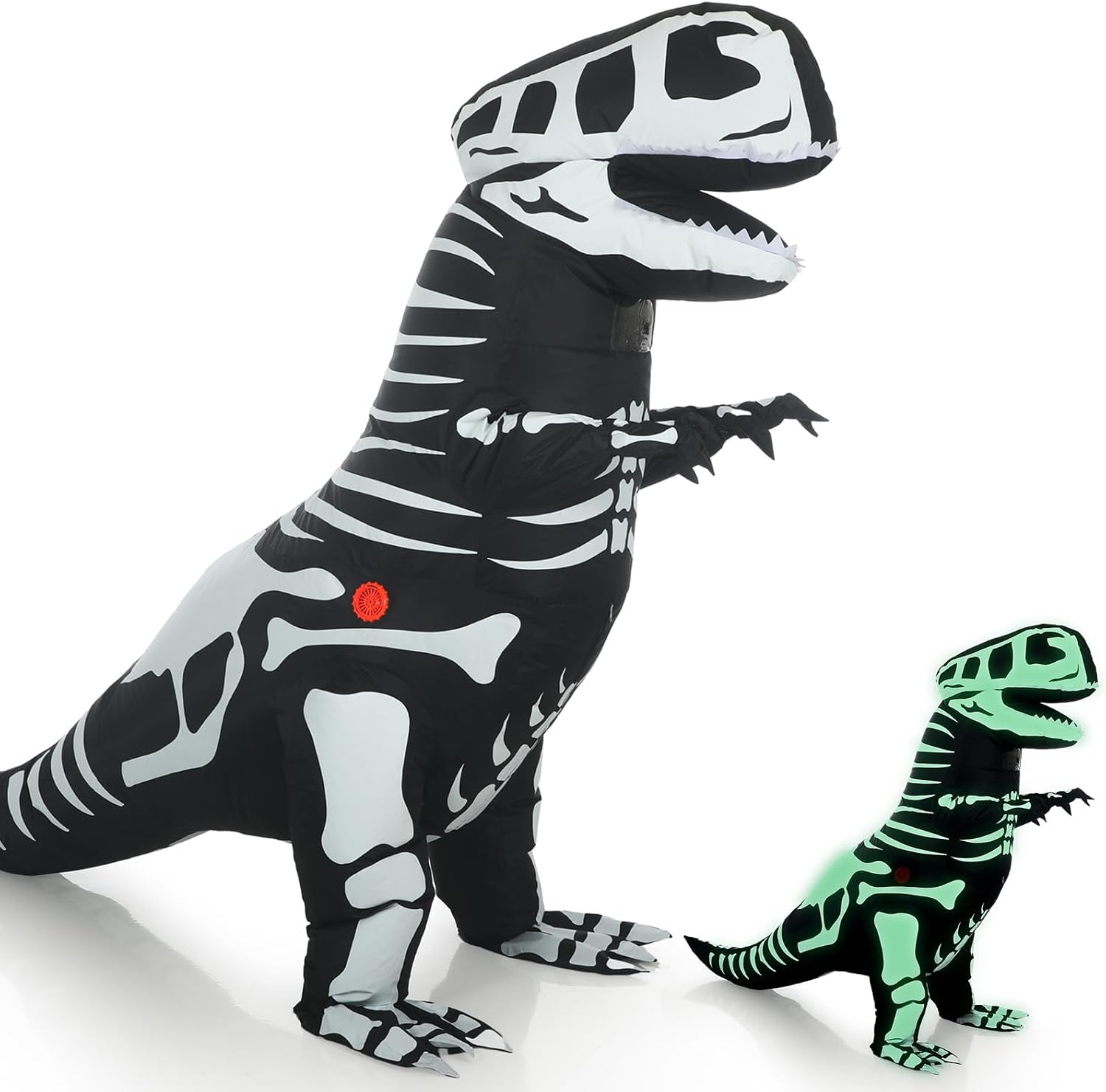 Inflatable Dinosaur Costume Skeleton Glow Situation — WeirdThingsToBuy weird find