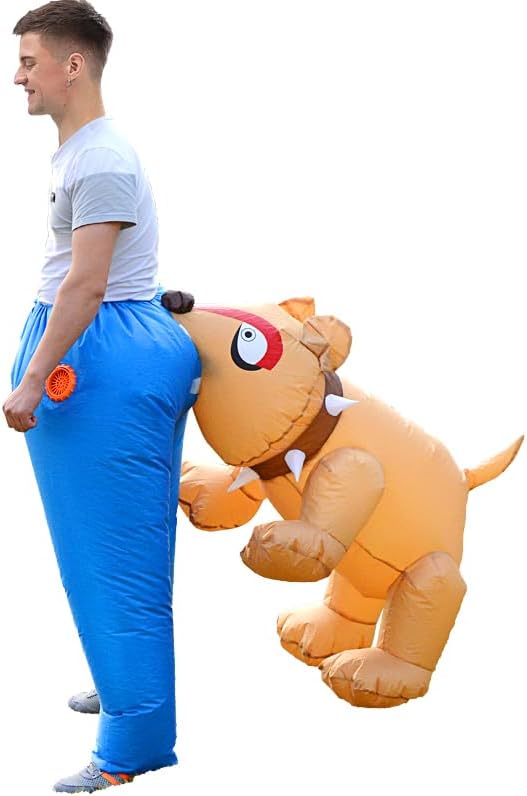 Inflatable Dogs Bite Costume Adults Energy — WeirdThingsToBuy weird find
