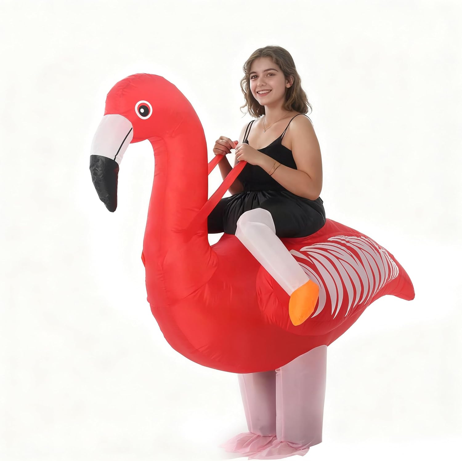 Inflatable Flamingo Costume Blow up Energy — WeirdThingsToBuy weird find