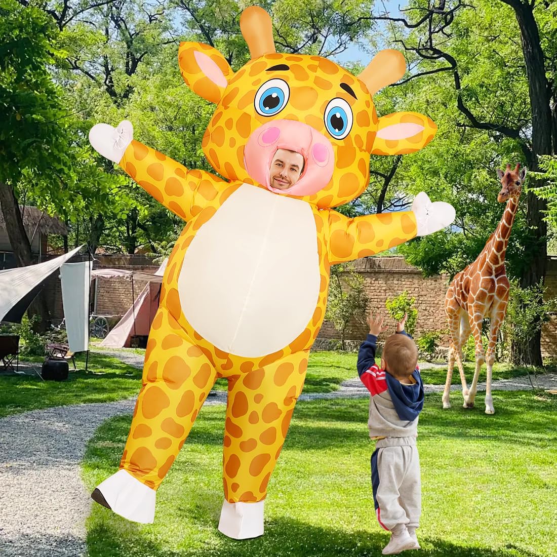 Inflatable Giraffe Costume Adult Animal Situation — WeirdThingsToBuy weird find