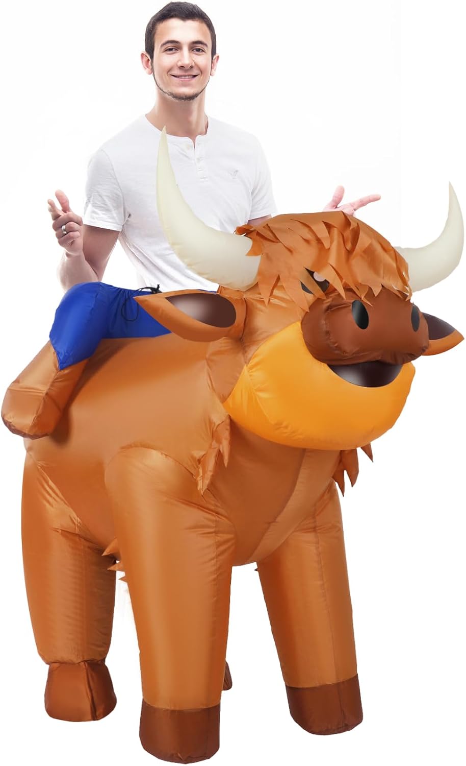 Inflatable Highland Cow Costume Adult Situation — WeirdThingsToBuy weird find