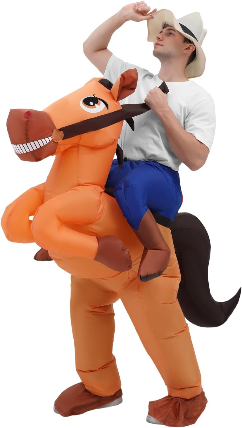 Inflatable Horse Costume Adult Ride — WeirdThingsToBuy weird find