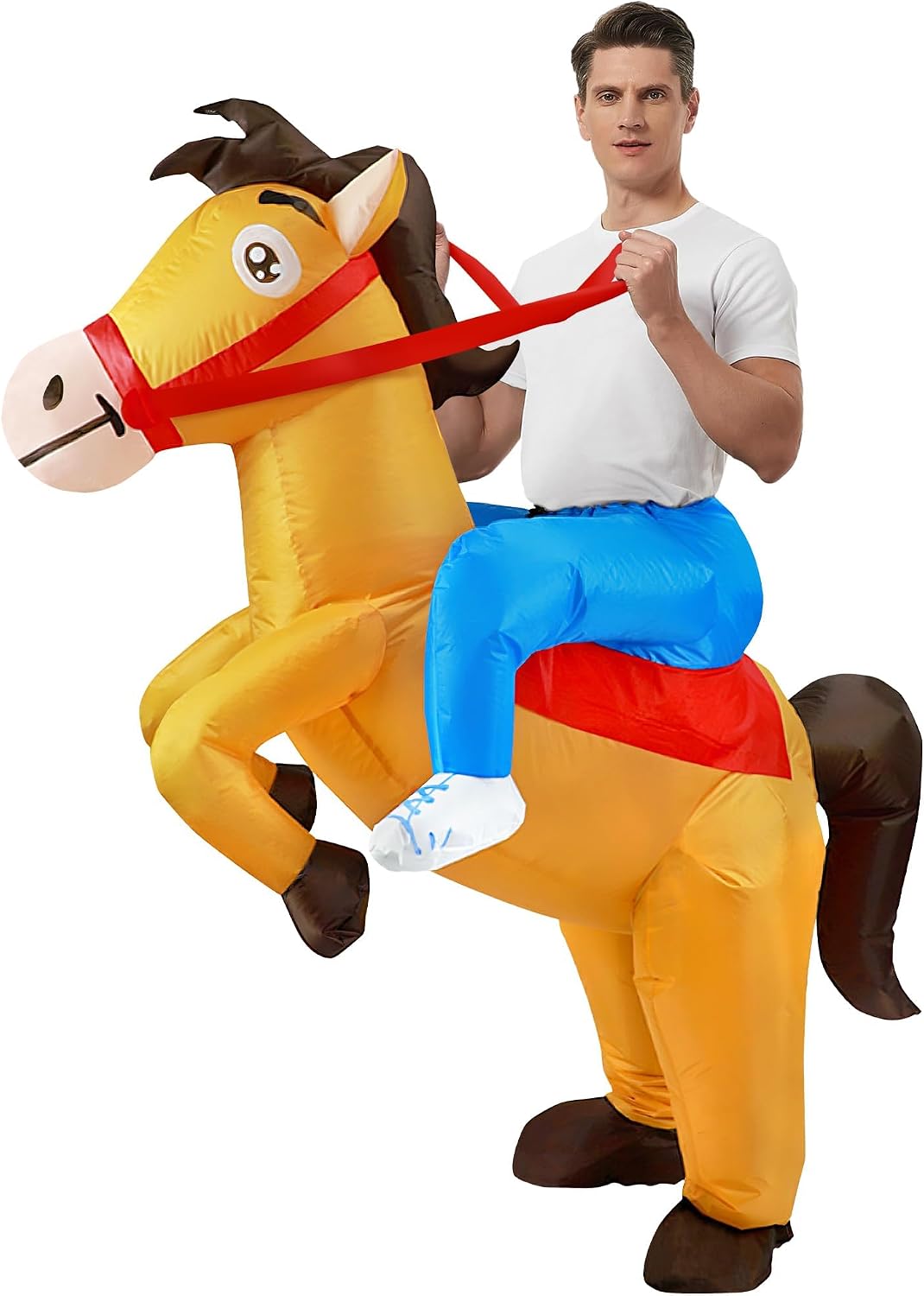 Inflatable Horse Costume Inflatable Cowboy Energy — WeirdThingsToBuy weird find