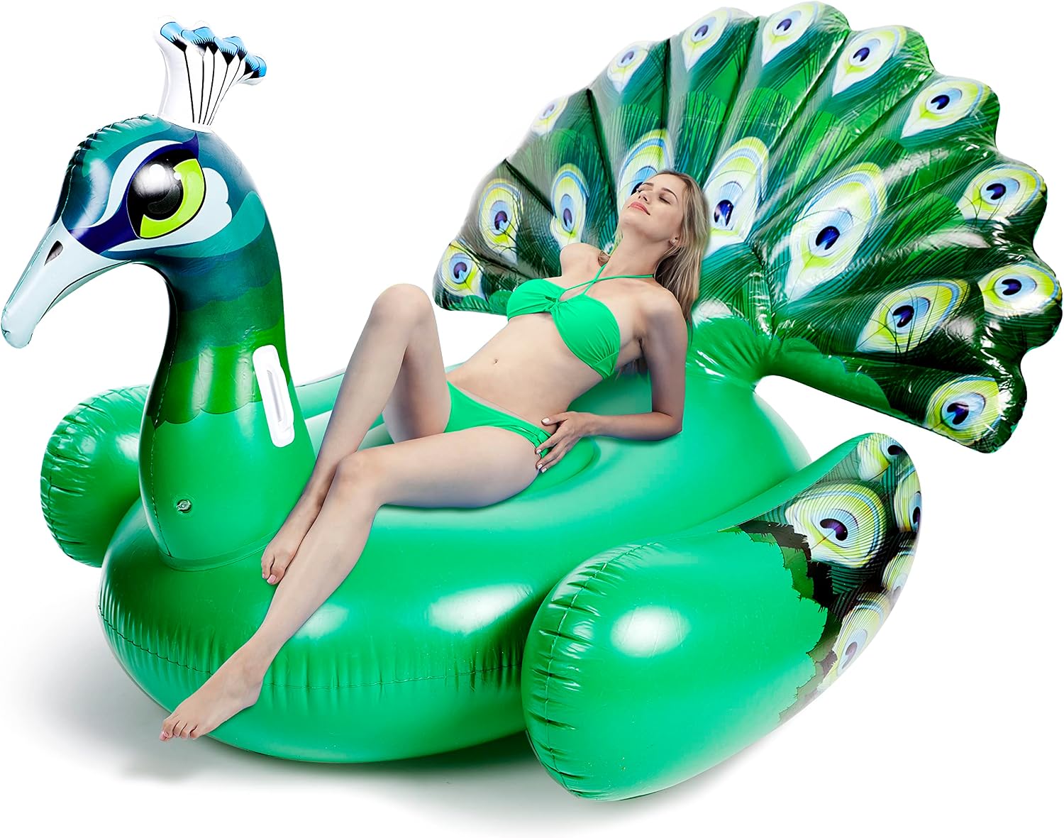 Inflatable Peacock Pool Float Energy — WeirdThingsToBuy weird find