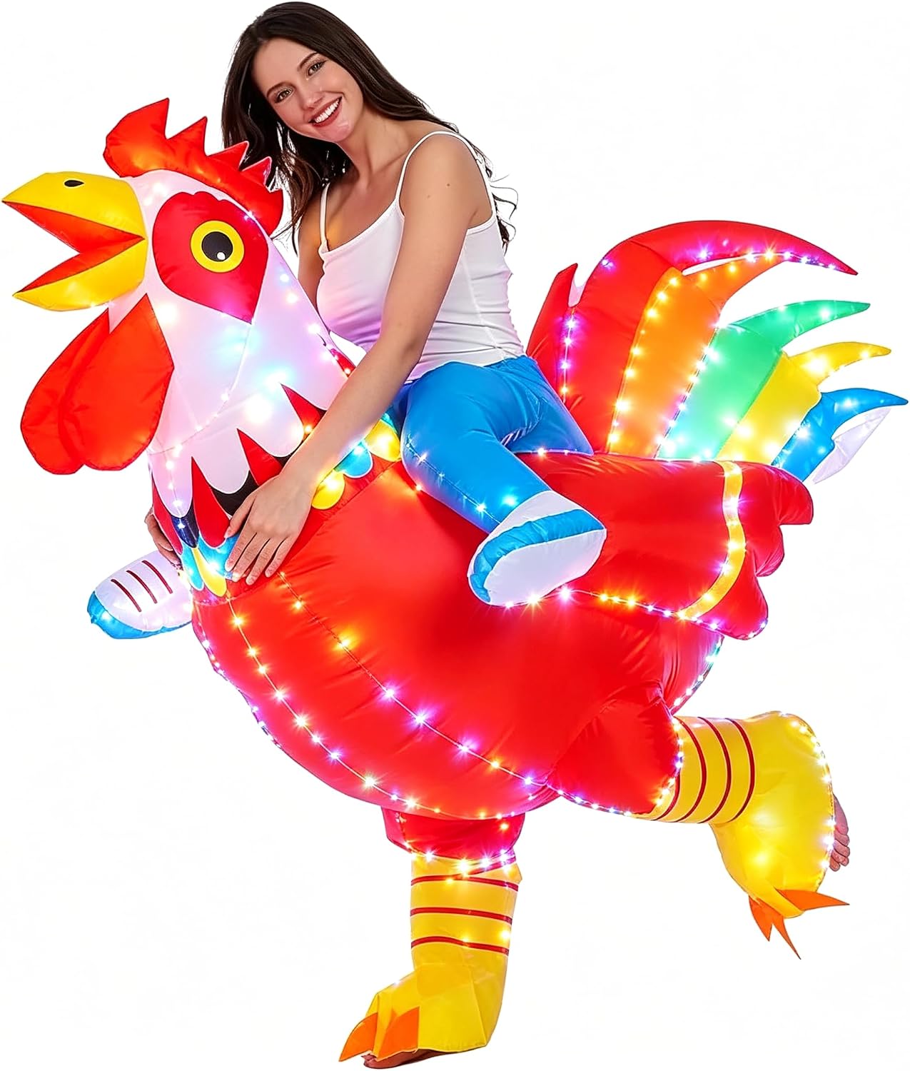 Inflatable Rooster Costume Led Lights — WeirdThingsToBuy weird find