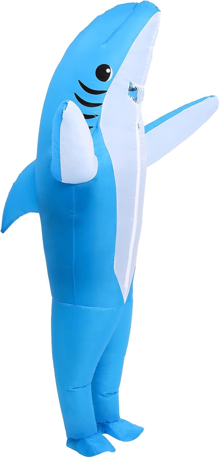 Inflatable Shark Costume Adults Blow Energy — WeirdThingsToBuy weird find