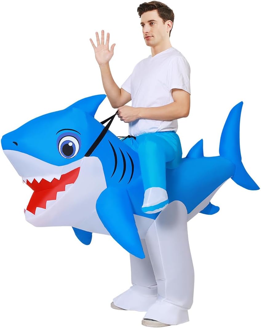 Inflatable Shark Costumes Halloween Blow Situation — WeirdThingsToBuy weird find