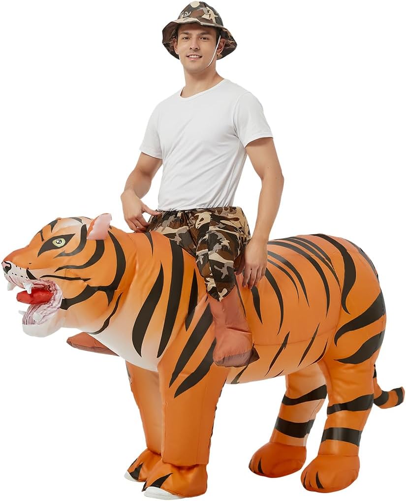 Inflatable Tiger Costume Adult Halloween Situation — WeirdThingsToBuy weird find