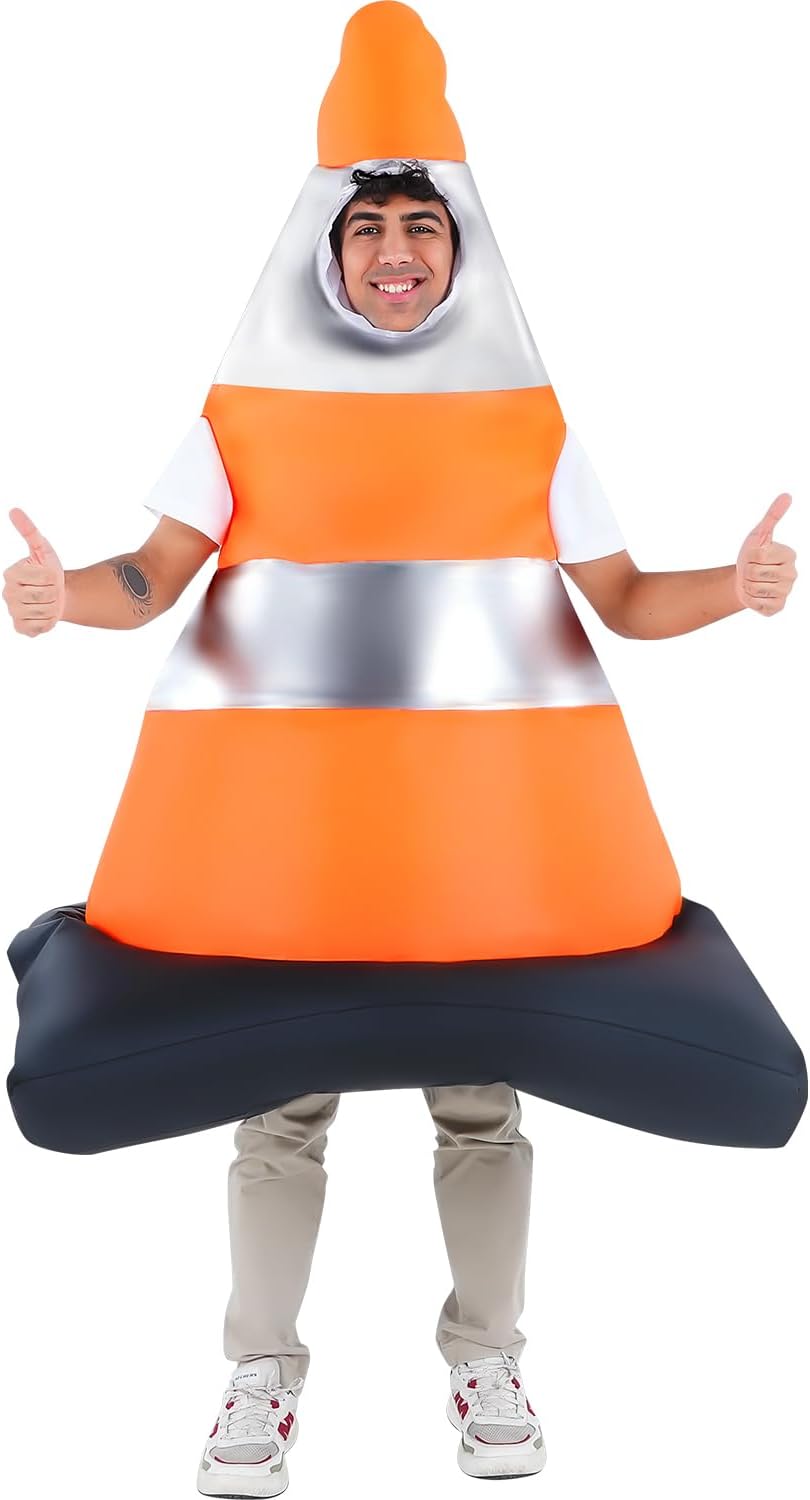 Inflatable Traffic Cone Costume Funny Energy — WeirdThingsToBuy weird find