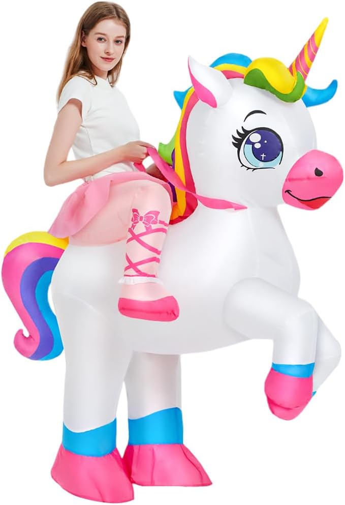 Inflatable Unicorn Costume Adult Blow Energy — WeirdThingsToBuy weird find